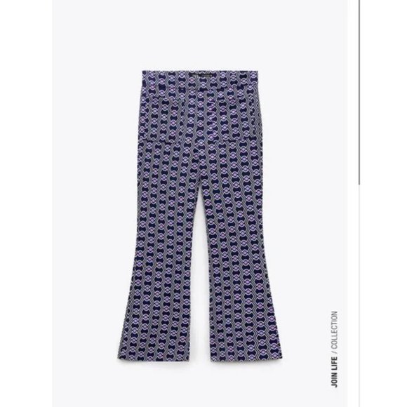 Zara Geometric Print Pants S - Picture 3 of 7